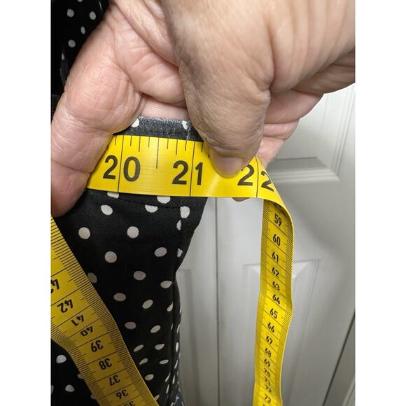 Fit and Flare Dress Women Size XL 1950s Retro Style Black White Polka Dot - Picture 4 of 8
